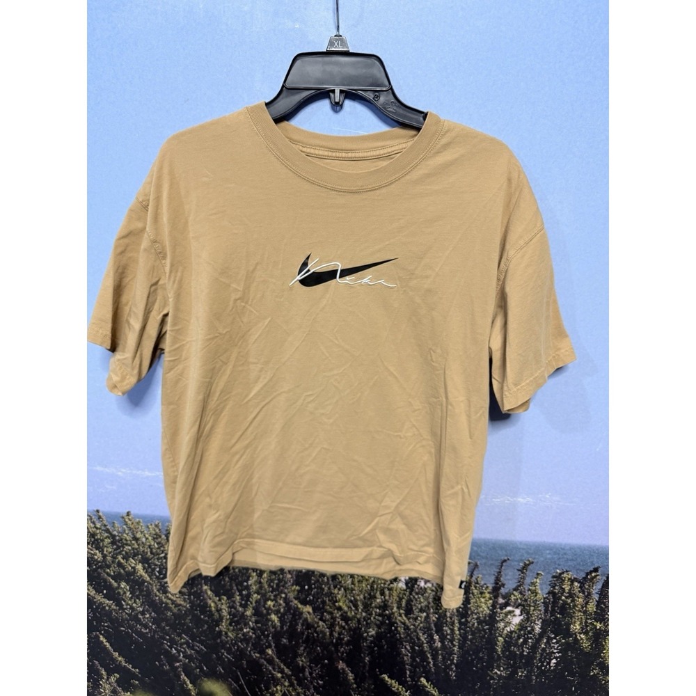 Nike SB Center Swoosh Tan Shirt Men's L  Loose Fit Embroidered